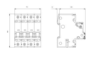 DC Freischalter 5TE2515-1 1000V 63A 4-polig Kipphebel