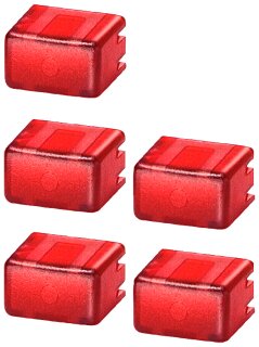 Kappen-Set für Taster 5TE48 rot transparent 5er Set