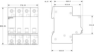 Ein-Aus-Schalter 5TL1663-1 63 A 3P+N roter Griff