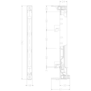 Anschlussmodul N/PE 60 mm System 1-polig 18 mm Breite