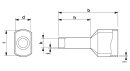 Aderendhülse AI-TWIN 2X 0,75 mm² 8 mm Kontaktbereich grau