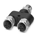 Y-Verteiler M12 SAC-5P-M12Y/2XM12FS 5-polig ungeschirmt IP67