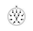 M23 Kabelsteckverbinder CA-12P1N8AT0DN 12-polig gewinkelt...