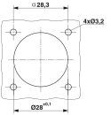 Vierkantmontageflansch RF-Z0003 35x35 mm FPM-Dichtung