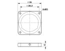 Vierkantmontageflansch RF-Z0003 35x35 mm FPM-Dichtung