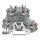 Doppelstockklemme 2202-2218 Push-in CAGE CLAMP 2,5 mm² grau