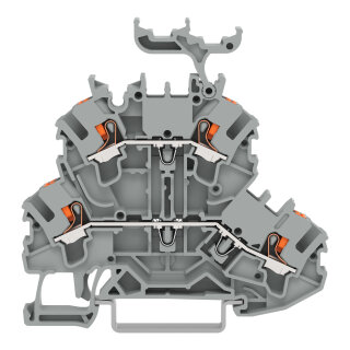 Doppelstockklemme 2202-2231 Push-in CAGE CLAMP 2,5 mm² grau
