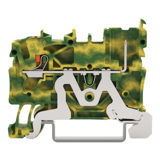 PE-Basisklemme 2222-1207 1-Leiter Push-in CAGE CLAMP 2,5 mm² grün-gelb