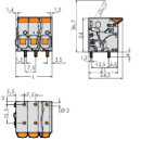 Leiterplattenklemme 2606-1105 Push-in CAGE CLAMP 5-polig 6 mm² grau