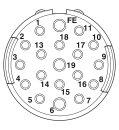 M23 Gerätesteckverbinder Vorderwand CA-1RS1N8A...
