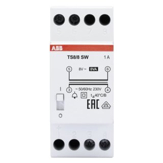 ABB - 2CSM081302R0811 - TS8/8SW Klingeltrafo 230V 8VA,8V,EIN/AUS Schalter