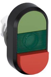 ABB - 1SFA611141R1102 - MPD12-11G Doppeldrucktaster Tasten - oben grün: ohne Text - unten
