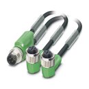 SAC-3P-M12Y/2X0,3-PUR M12 Sensor-Aktor-Kabel 3-polig 0,3 m