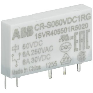 ABB - 1SVR405501R1010 - CR-S005VDC1R Steckbares Interface-Relais 1We, A1-A2=5VDC, Output=6A/250VAC