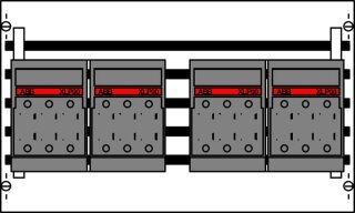 ABB STRIEBEL & JOHN - 2CPX037807R9999 - ED22TA Kombi-Set SS-System 2RE / BH000, 2FB Kombi-Set, montiert auf EDF-Profil