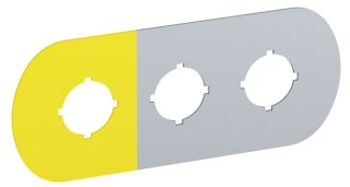 ABB - 1SFA611930R1007 - MA6-1007 Beschrift-Schild 3 Bef-Stellen schwarz-silber Pos.1 gelb f. Kunststoff-