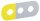 ABB - 1SFA611930R1007 - MA6-1007 Beschrift-Schild 3 Bef-Stellen schwarz-silber Pos.1 gelb f. Kunststoff-