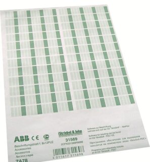 ABB STRIEBEL & JOHN - 2CPX031569R9999 - ZA78 Beschriftungsblatt für 8x12 PLE Zubehör