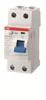 ABB - 2CSF202196R1630 - F202A-63/0,03/16,7Hz FI-Schutzschalter 2P,Typ A, 63A,30mA, 16,7Hz