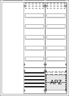 ABB STRIEBEL & JOHN - 2CPX054295R9999 - AA37A1SA Ausbauschrank, AP A37 1F1V5SS1V5A2 Schutzklasse II, Schutzart IP31