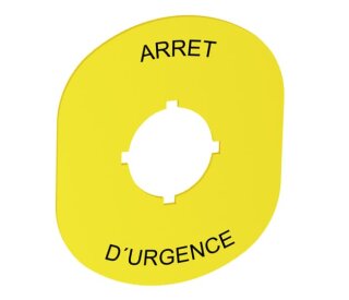 ABB - 1SFA611930R1103 - MA6-1103 Beschriftungsschild gelb, ARRET D`URGENCE