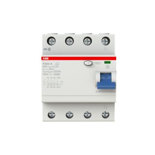 ABB - 2CSF204101R3630 - F204A-63/0,3 FI-Schutzschalter 4P,Typ A,63A,300mA