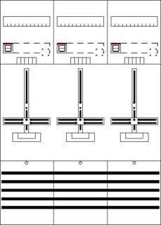 ABB STRIEBEL & JOHN - 2CPX054457R9999 - DF37T3 ZFeld kpl. 7RE 3Z vorverdrahtet mit Zählerkreuz Netzsystem TN-S 5-polig