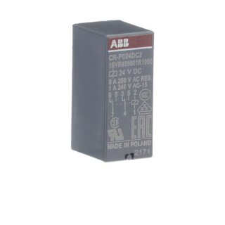 ABB - 1SVR405601R1000 - CR-P024DC2 Steckbares Interface-Relais 2We, A1-A2=24VDC, 250V/8A