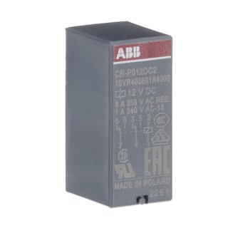 ABB - 1SVR405601R4000 - CR-P012DC2 Steckbares Interface-Relais 2We, A1-A2=12VDC, 250V/8A