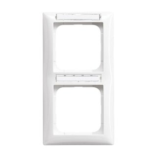 Busch-Jaeger - 2CKA001754A4552 - Abdeckrahmen mit Sichtfenster, senkrecht 2-fach alpinweiß  - Busch-balance® SI