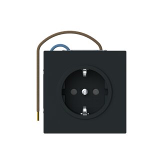 Busch-Jaeger - 2CKA002013A5520 - SCHUKO® Steckdose Safety+, schwarz matt mit Nachtorientierungslicht/Steplight®