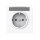 Busch-Jaeger - 2CKA002013A5509 - SCHUKO® Steckdose Safety+, studioweiß mit Beschriftungsfeld Busch-art linear®