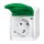 Busch-Jaeger - 2CKA002083A0837 - SCHUKO® Steckdose mit grünem Klappdeckel