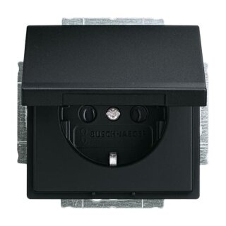 Busch-Jaeger - 2CKA002018A1495 - SCHUKO® Steckdosen-Einsatz mit Klappdeckel