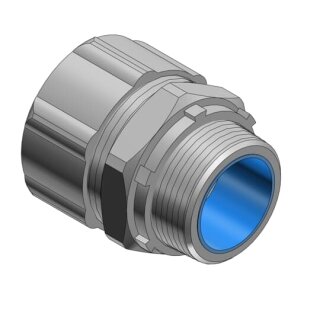 ABB - 7TAD012100R0010 - Gerade Metall-Verschraubung, fuer fluessigkeitsdichte Metall-Schutzschlaeuche, aus galvanisiertem Stahlguss mit