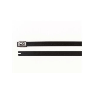 HellermannTyton - 111-00294 - Edelstahlkabelbinder 201x7,9 mm, vollbeschichtet, schwarz