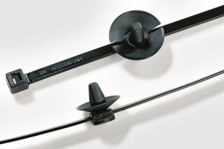 HellermannTyton - 150-37691 - Befestigungsbinder 200x4,6 mm, 2-teilig, Spreizanker, hitzestabil, schlagzäh, schwarz