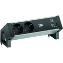 BACHMANN - 937.301 - 937.301 DESK2 ALU BLACK 2xfach 1xUSB...