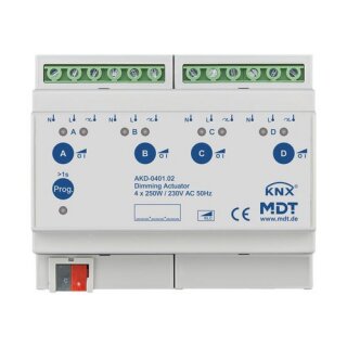 MDT - AKD-0401.02 - AKD-0401.02 Dimmaktor 4-fach, 6TE, REG