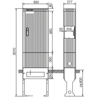 ABN - SL205P - SL205P Zählersäule Montageplatte +Sockel