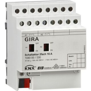 GIRA - 104000 - 104000 Schaltaktor 2f. 16 A KNX/EIB REG