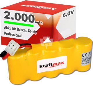 Hückmann - 139550 - Akkupack 6V 2000mAh Sub-C MOLEX-3031-3P-2POLE Somfy