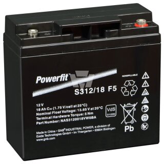 Exide - NAS3120018VW0FA - Bleiakku 12V 18Ah S312/18F5