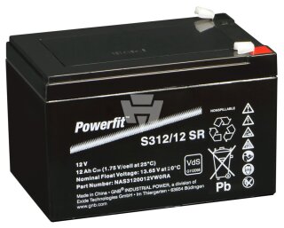 Exide - NAS3120012VW0RA - Bleiakku 12V 12Ah S312/12SR