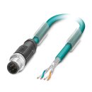 Netzwerkkabel M12 Ethernet CAT5 4-polig 15 m PUR halogenfrei geschirmt