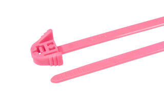 HellermannTyton - 115-00138 - Kabelbinder lösbar 305 x4,7 mm, pink fluoreszierend