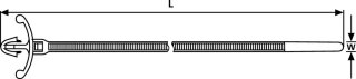 HellermannTyton - 126-00417 - Befestigungsbinder mit Spreizanker für Rundloch, innen geriffelt, Ø1,5-16,0mm, schwarz, 100Stk.