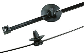 HellermannTyton - 150-93130 - Befestigungsbinder 150x4,6 mm, 2-teilig, Spreizanker, hitzestabil, schlagzäh, schwarz