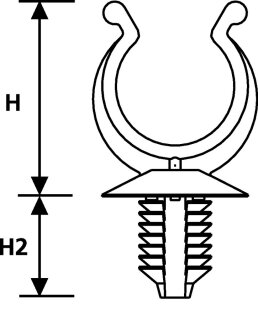HellermannTyton - 151-14311 - Wellrohrhalter 21,4x8 mm, Lamellenfuß, hitzestabil, schlagzäh, schwarz