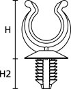 HellermannTyton - 151-14311 - Wellrohrhalter 21,4x8 mm, Lamellenfuß, hitzestabil, schlagzäh, schwarz
